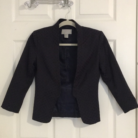 H&M DARK BLUE - PURPLE. FLORAL BLAZER - XS - Picture 1 of 3